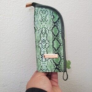 Profusion cosmetics pencil pouch makeup brush case bag Zip Cactus Token Green